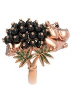 Кольцо из золота c эмалью и ониксом