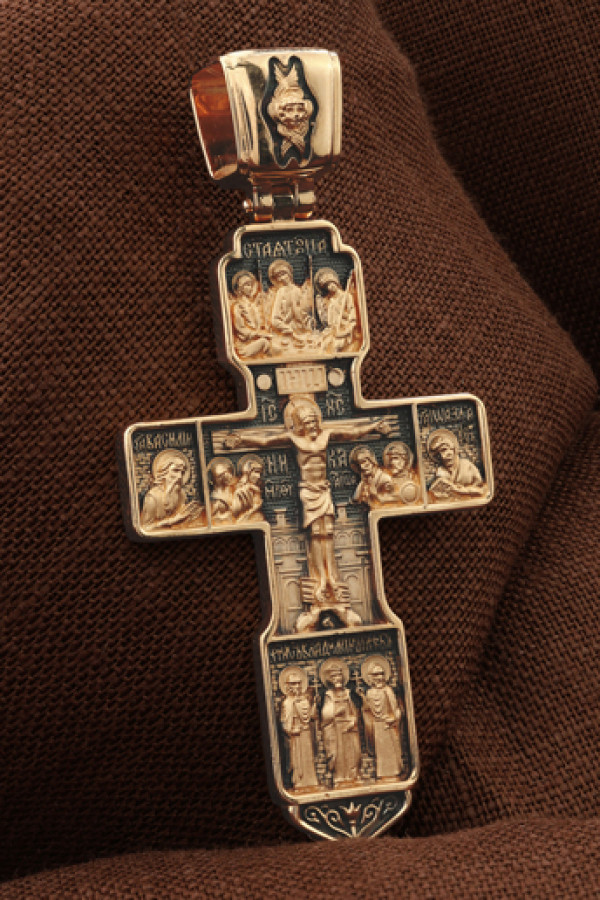 Крест из красного золота 585 пробы