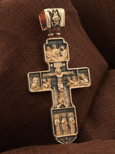 Крест из красного золота 585 пробы