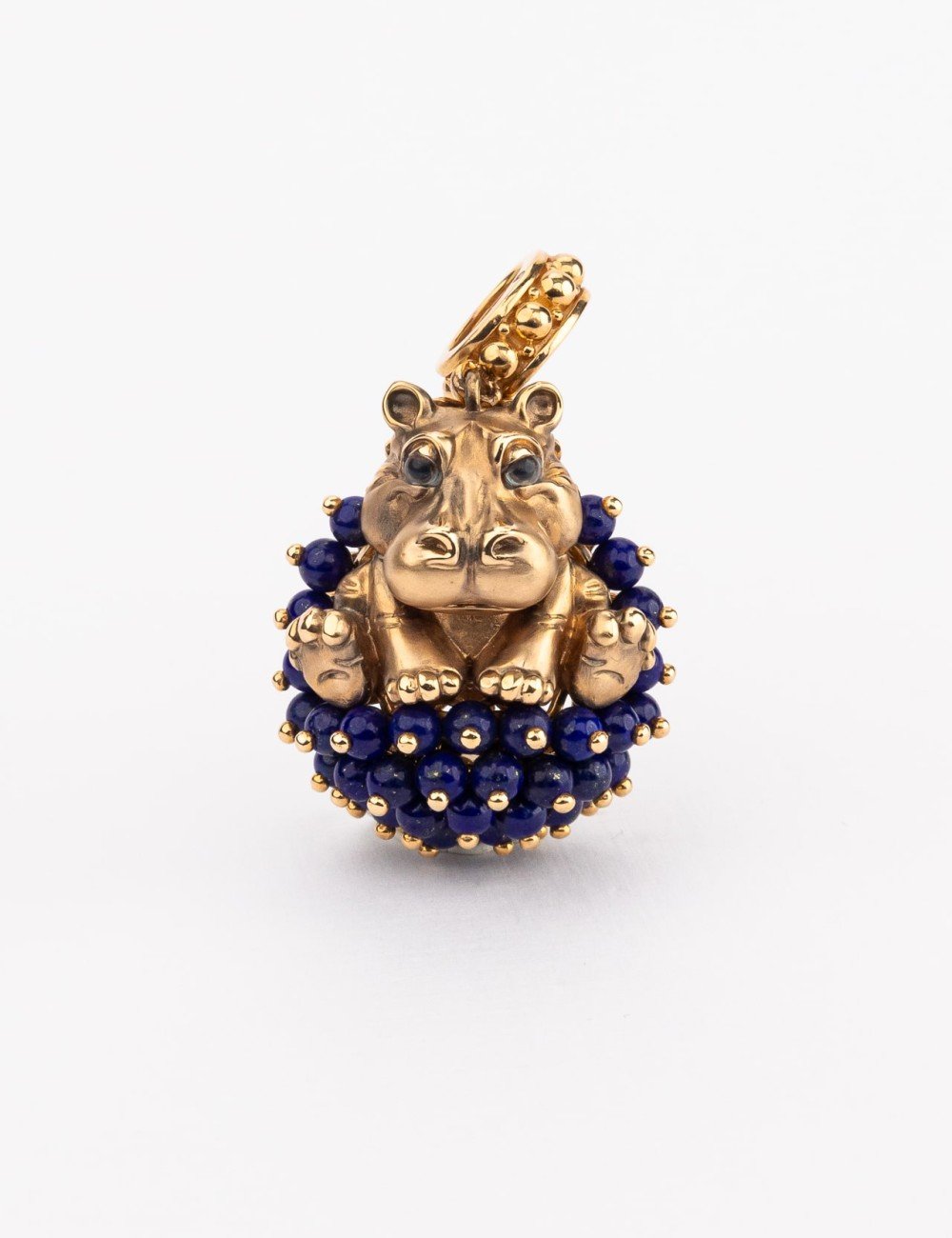 Подвеска из золота c эмалью и лазуритом