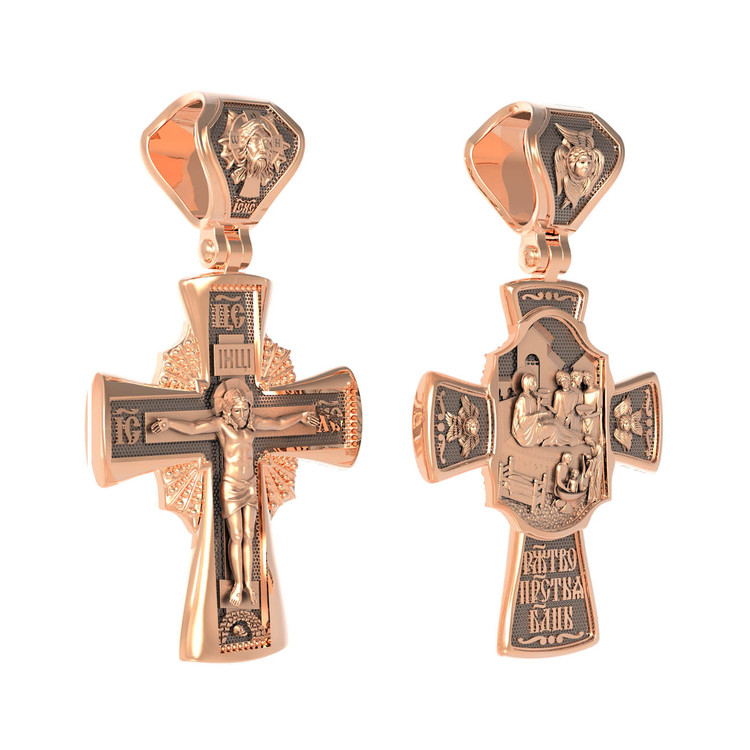 Крест из красного золота 585 пробы