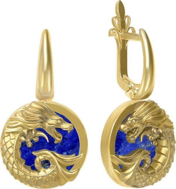 Серьги из лимонного золота 585 пробы