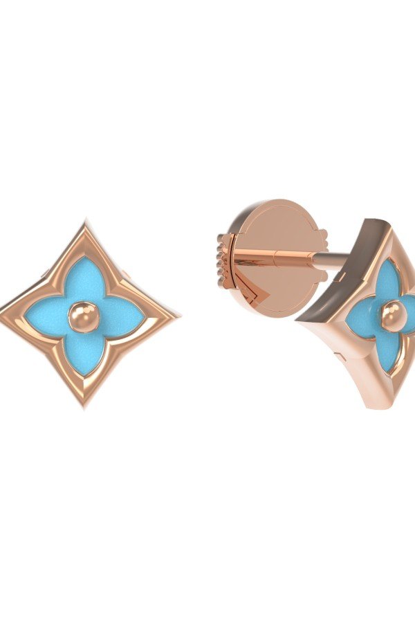 Серьги из золота c бирюзой