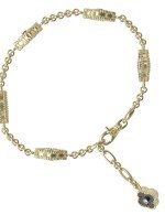 Браслет из лимонного золота c бриллиантами, ониксом и перламутром