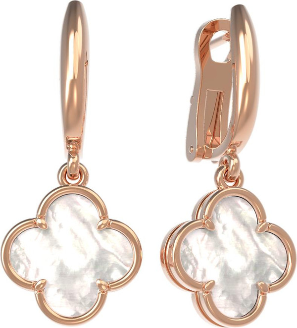 Серьги из красного золота 585 пробы c перламутром