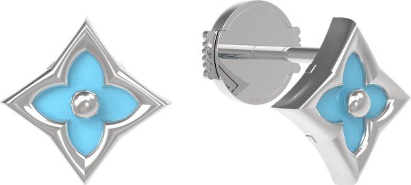 Серьги из белого золота c бирюзой