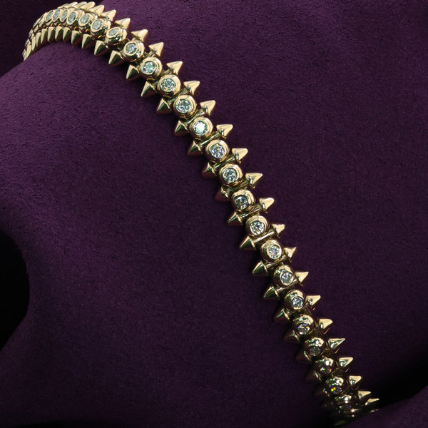 Браслет из лимонного золота 585 пробы c бриллиантами