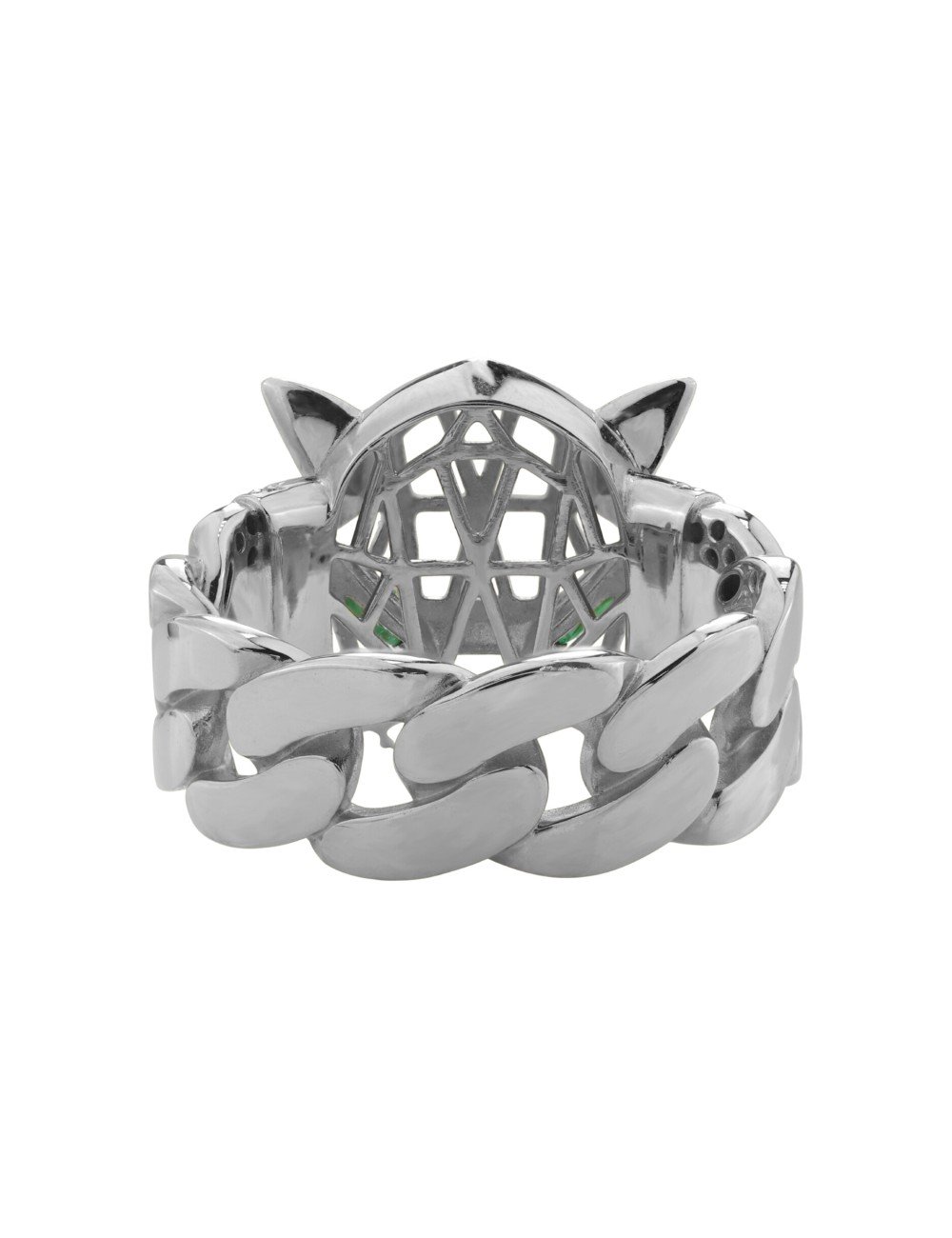 Кольцо из белого золота c бриллиантами и изумрудом