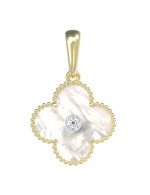 Подвеска из лимонного золота c бриллиантами и перламутром