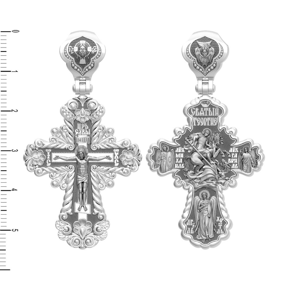 Крест из белого золота 585 пробы