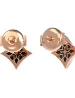 Серьги из золота c бриллиантами и ониксом