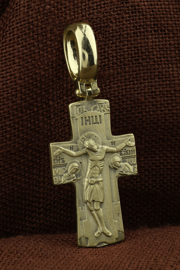 Крест из зелёного золота 585 пробы