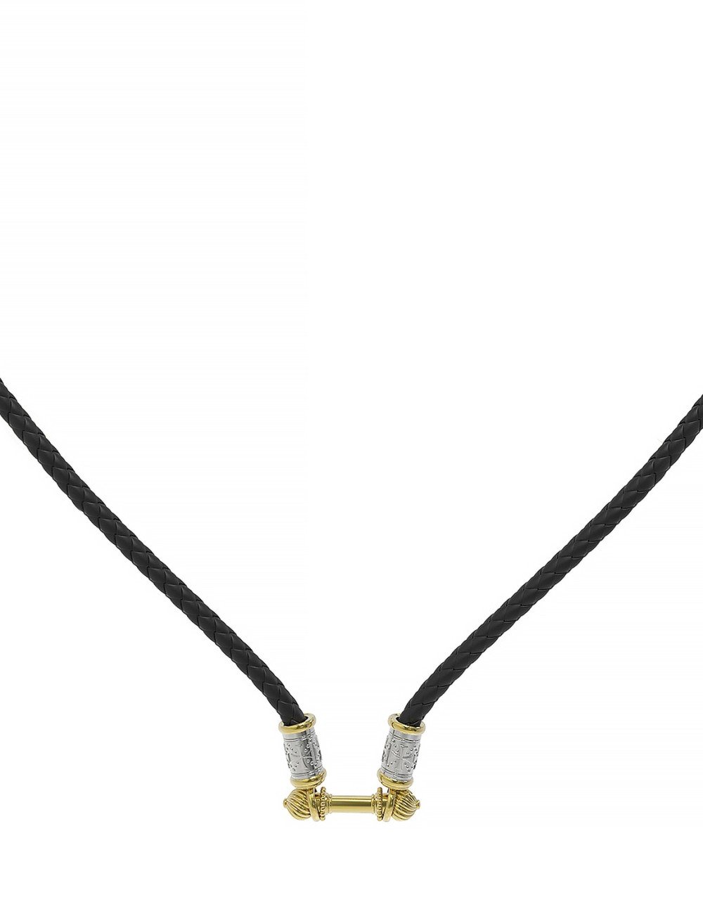 Гайтан из лимонного золота c кожаным шнурком