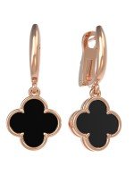 Серьги из золота c ониксом