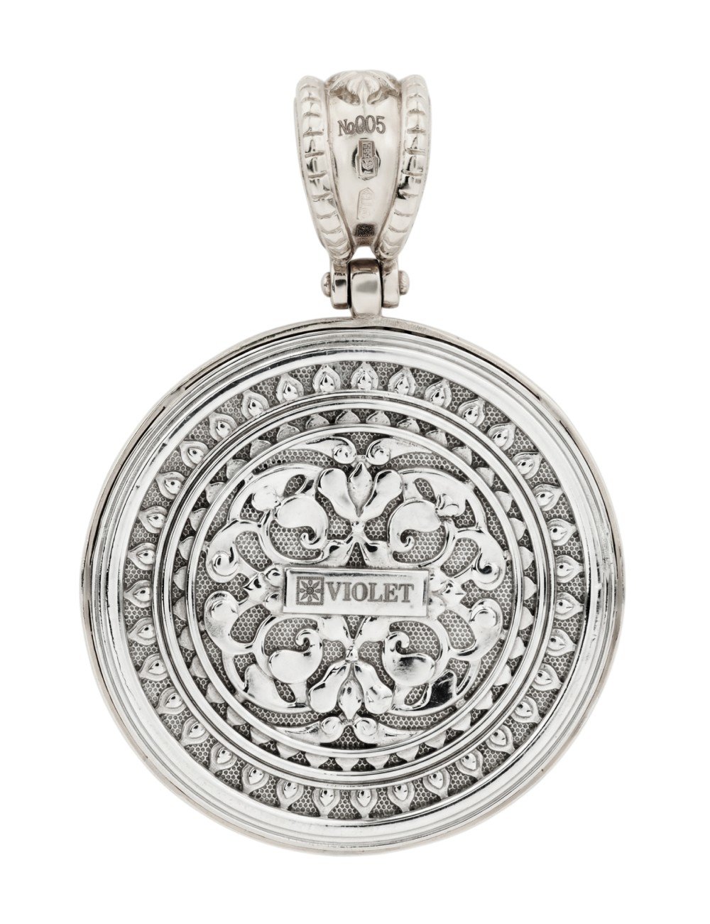 Подвеска из белого золота c эмалью