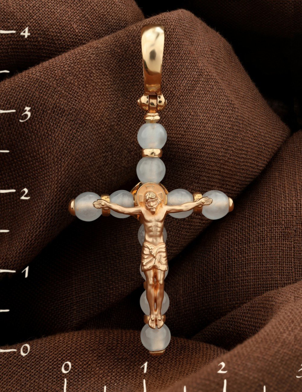 Крест из золота c агатом