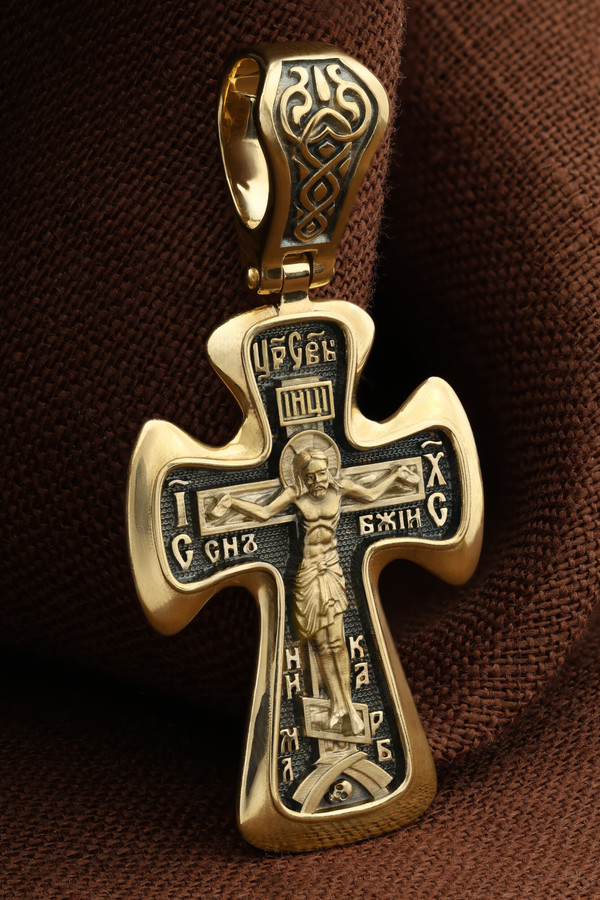 Крест из лимонного золота 585 пробы