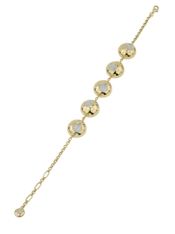 Браслет из лимонного золота 585 пробы c бриллиантами