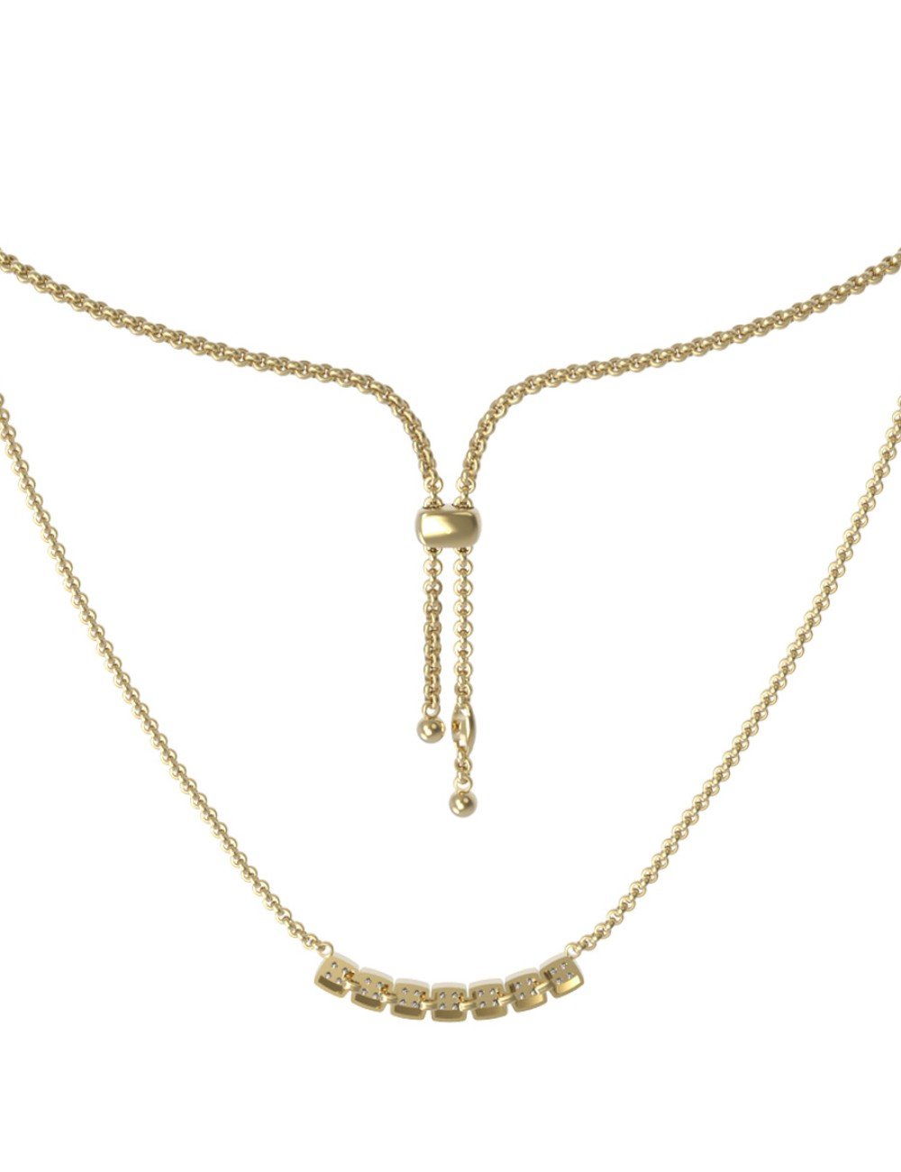 Колье из лимонного золота c бриллиантами