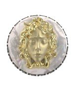 Кольцо из лимонного золота c эмалью и перламутром