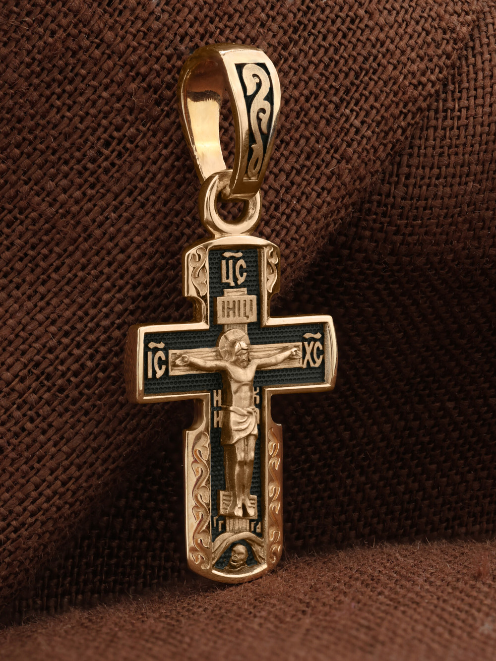 Крест из красного золота 585 пробы