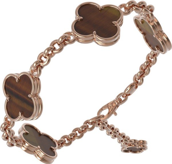 Браслет из золота c тигровым глазом