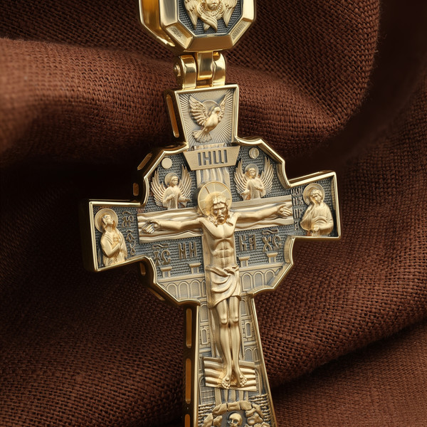 Крест из лимонного золота 585 пробы