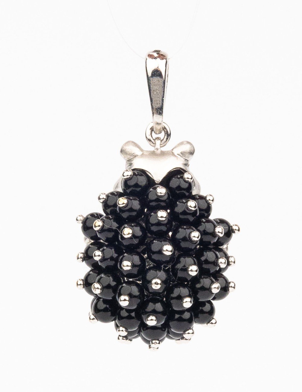 Подвеска из белого золота c эмалью и ониксом