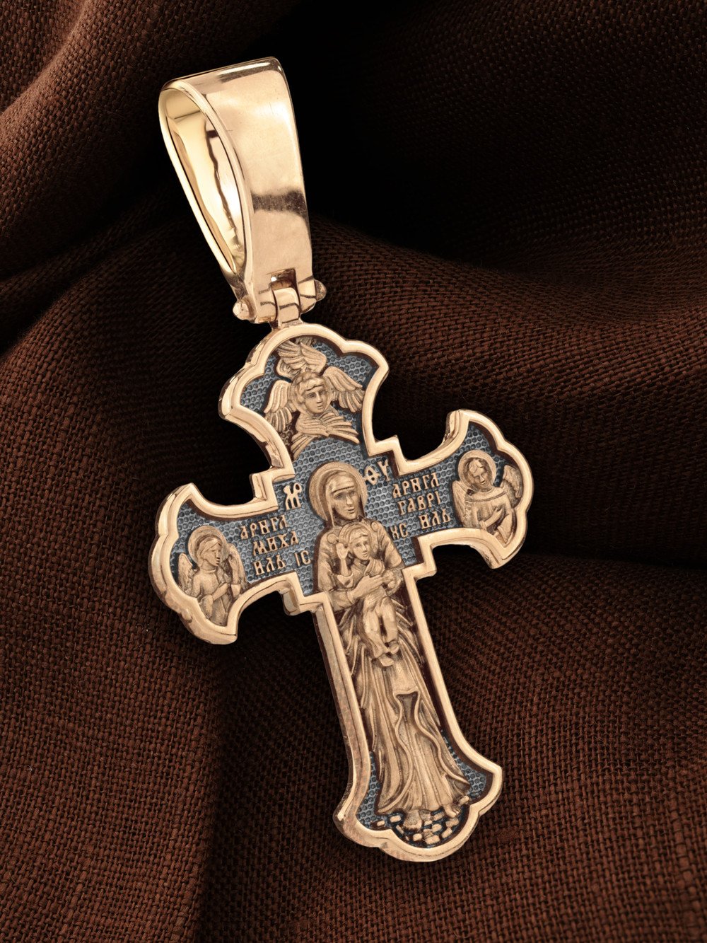 Крест из красного золота 585 пробы