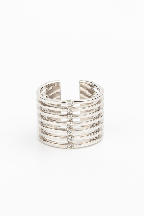 Кольцо из белого золота 585 пробы c бриллиантами