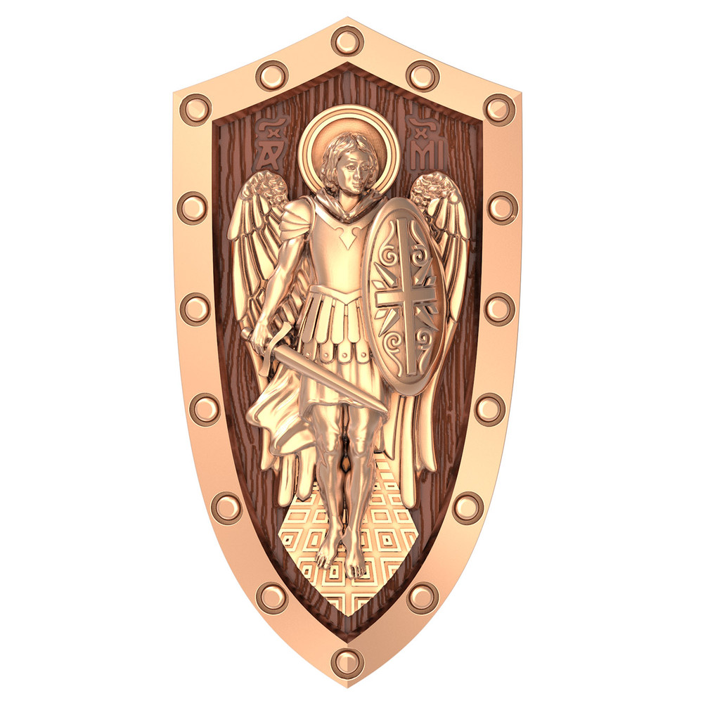 Нательная икона из красного золота 585 пробы c деревом груши