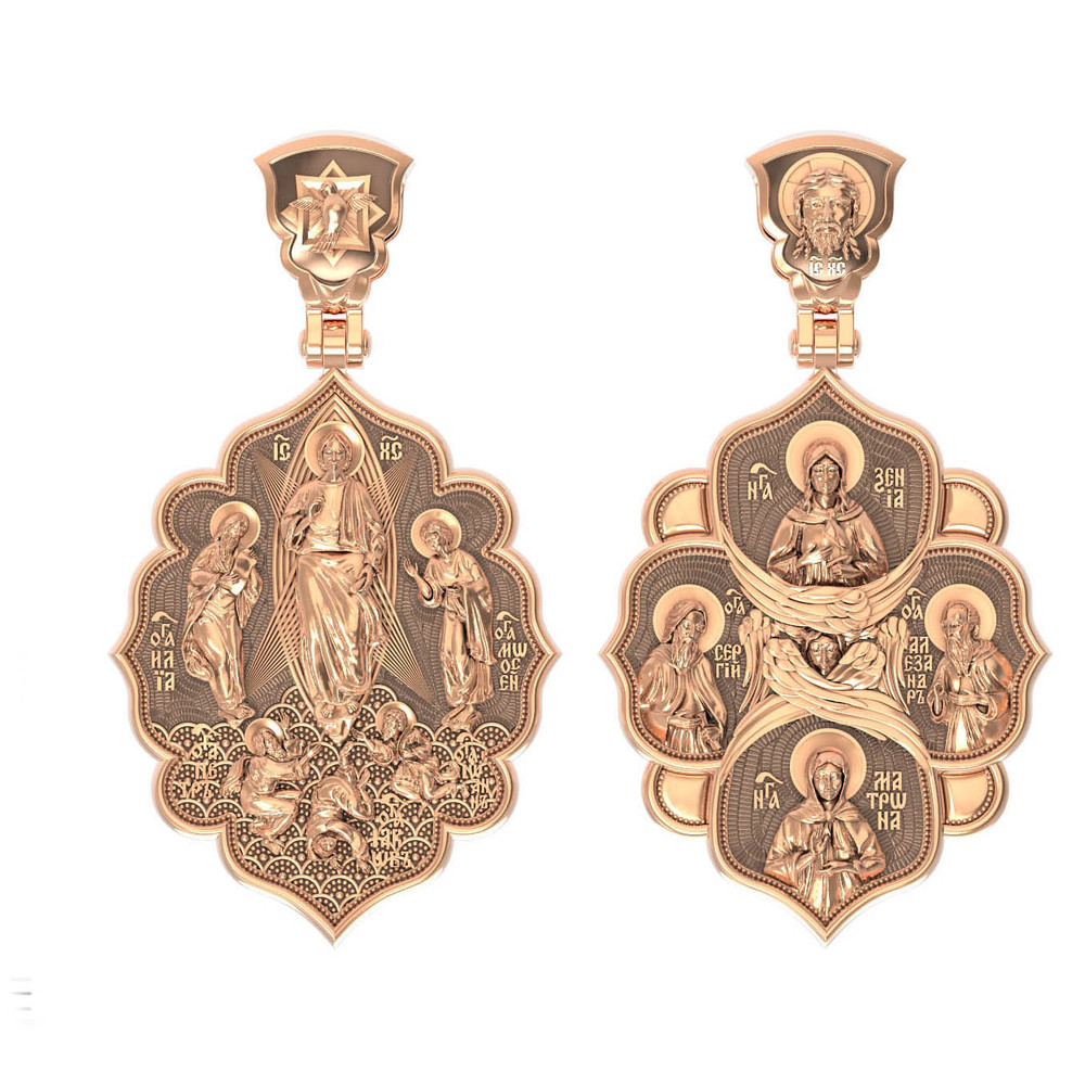 Нательная икона из красного золота 585 пробы