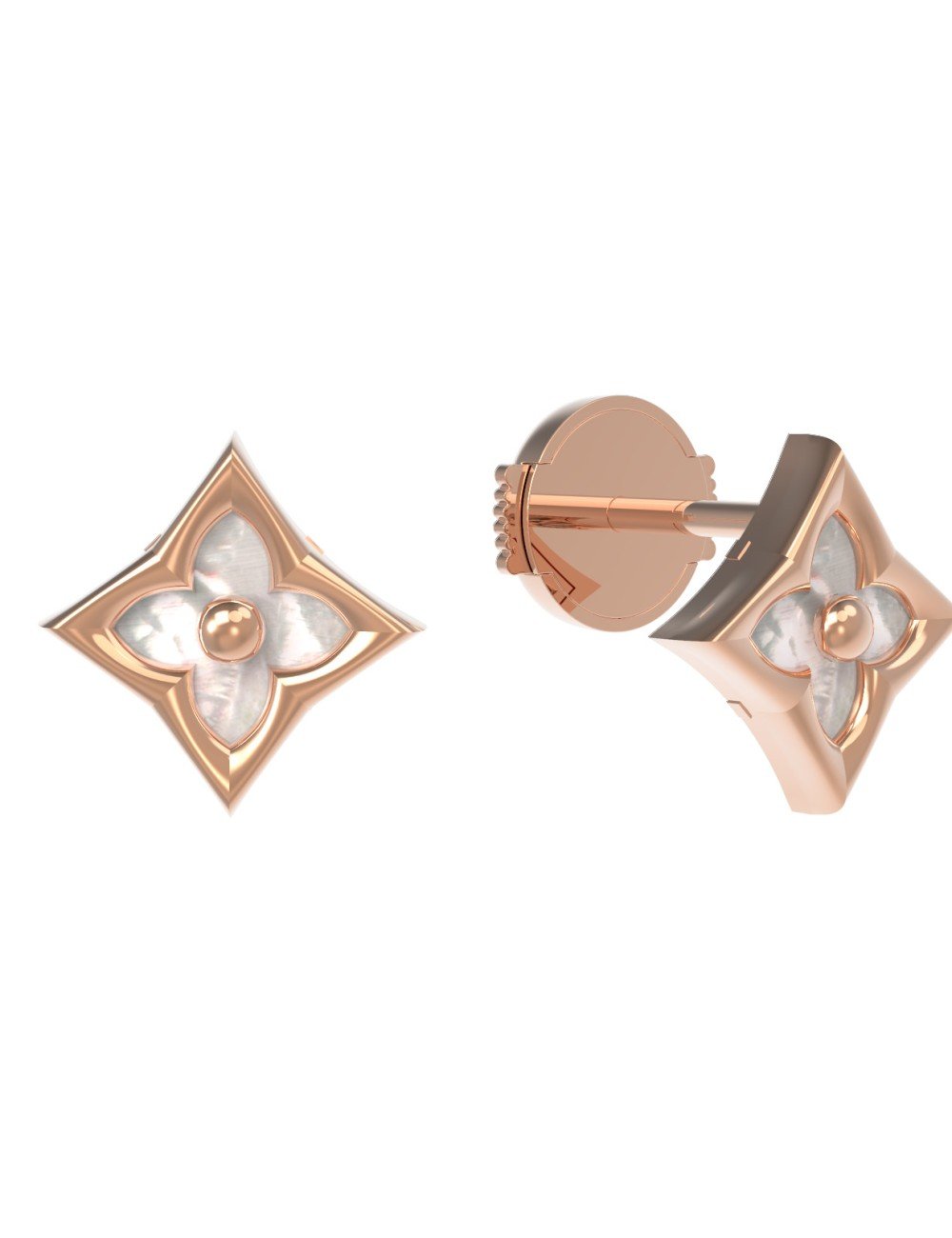 Серьги из золота c перламутром