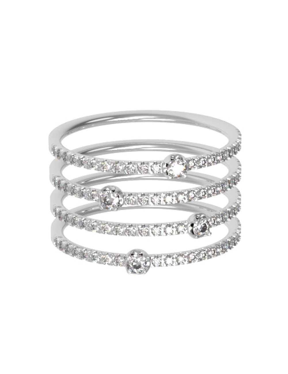 Кольцо из белого золота c бриллиантами