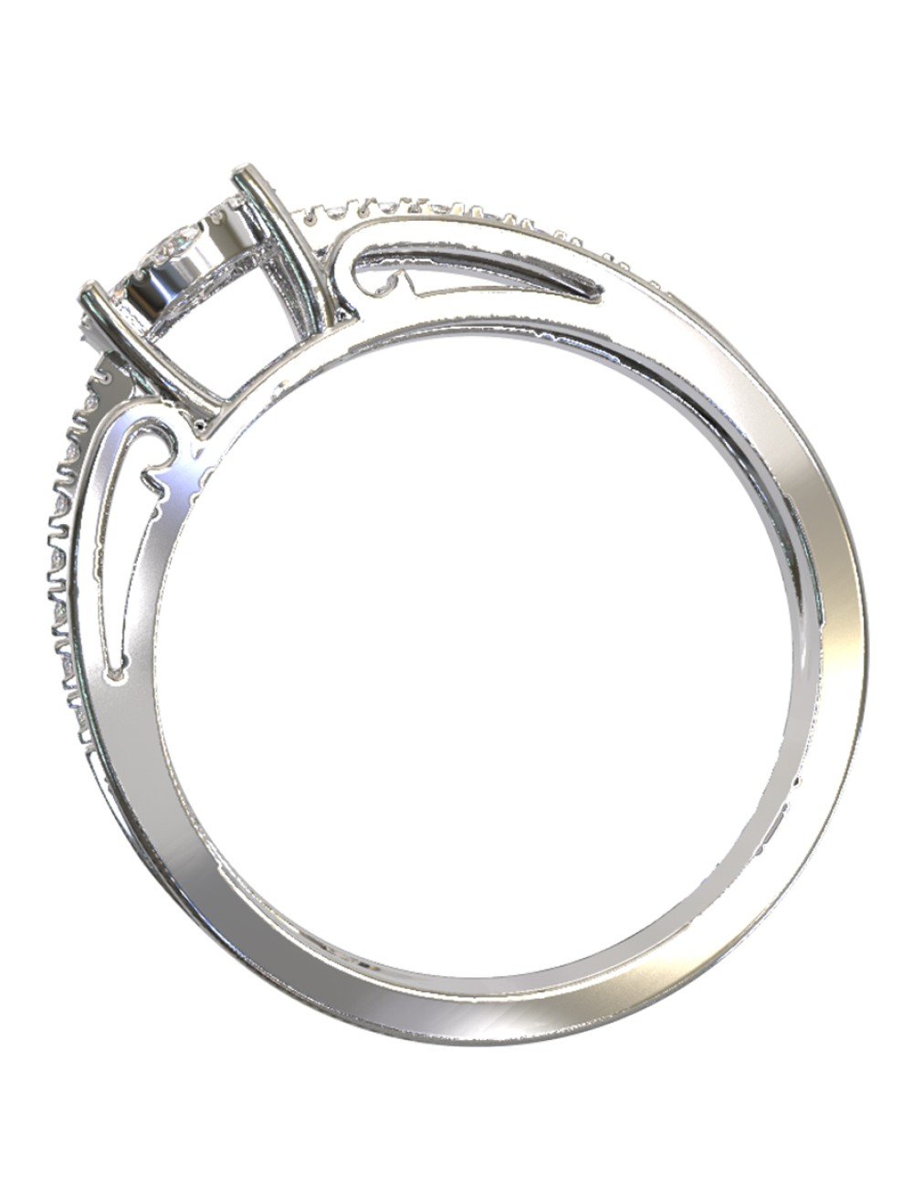 Кольцо из белого золота c бриллиантами