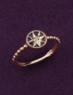 Кольцо из лимонного золота c бриллиантами и лазуритом