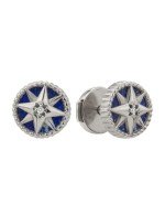 Серьги из белого золота c бриллиантами и лазуритом