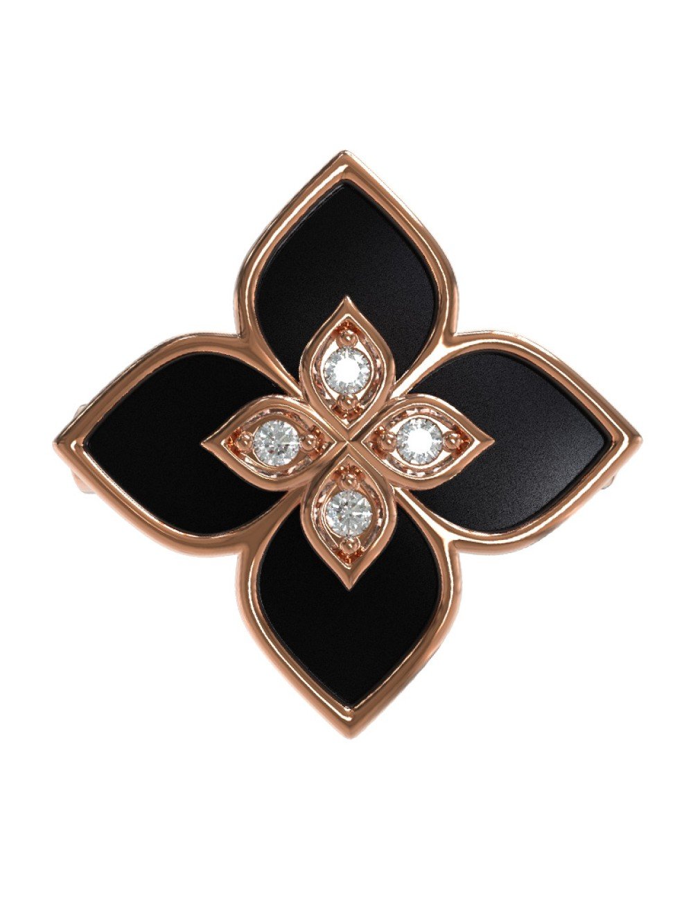 Кольцо из золота c бриллиантами и ониксом