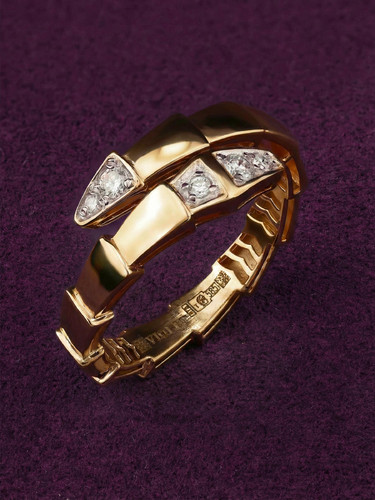 Кольцо из красного золота 585 пробы c бриллиантами