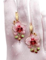 Серьги из лимонного золота c эмалью