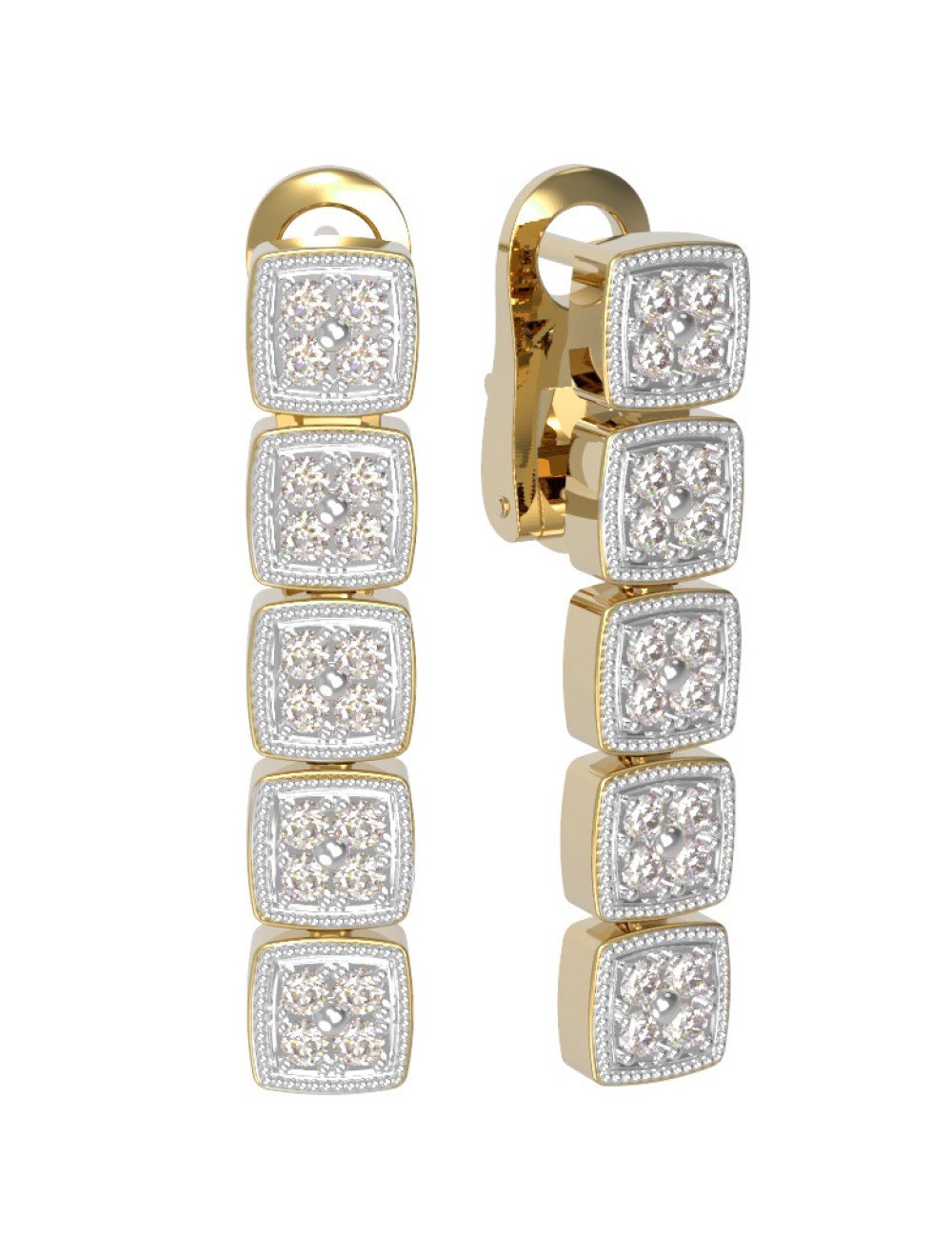 Серьги из лимонного золота c бриллиантами