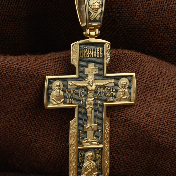 Крест из лимонного золота 585 пробы