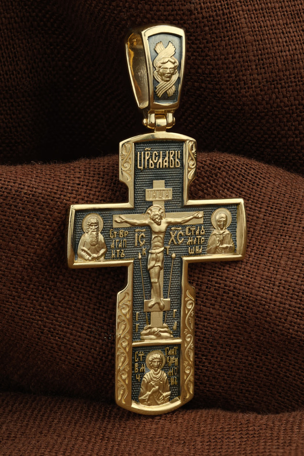 Крест из лимонного золота 585 пробы