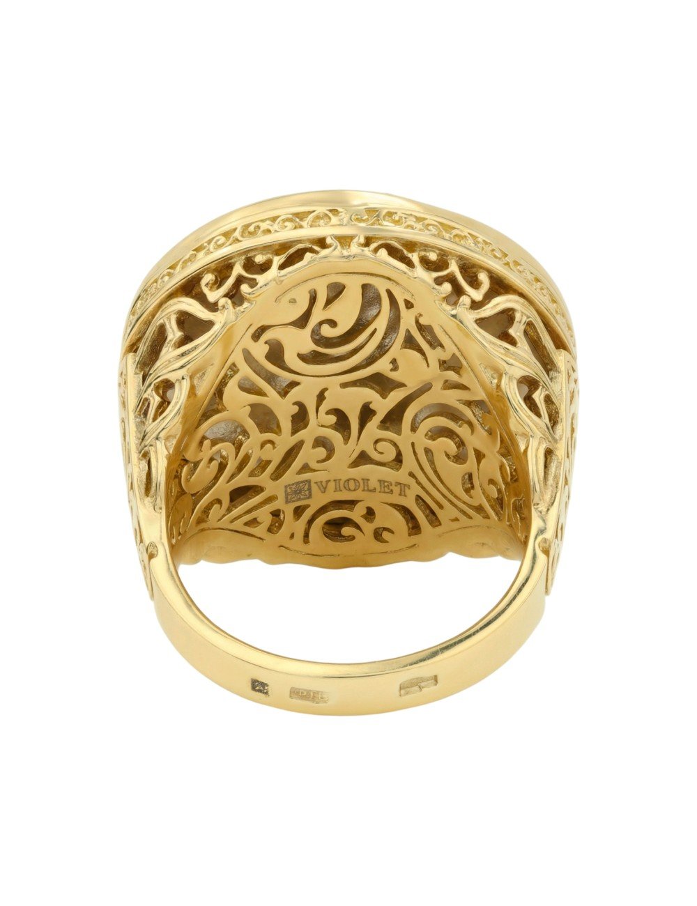 Кольцо из лимонного золота c эмалью