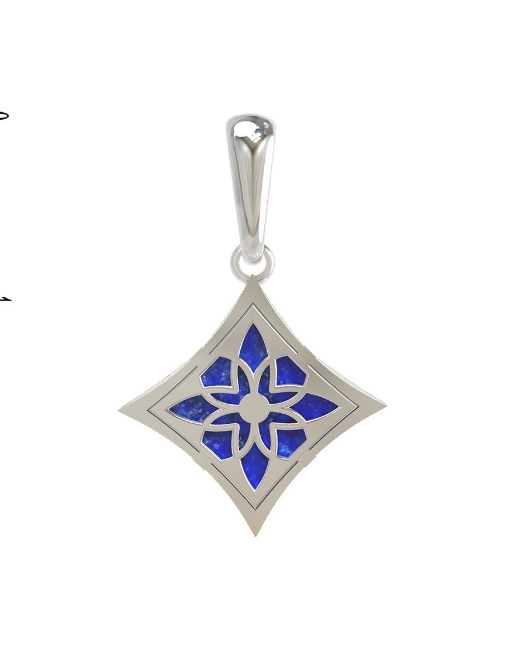 Подвеска из белого золота c лазуритом