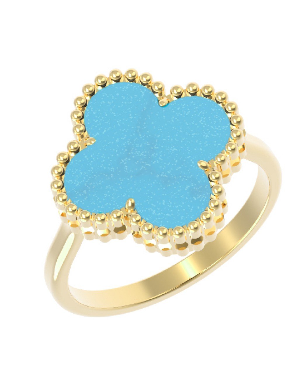 Кольцо из лимонного золота c бирюзой