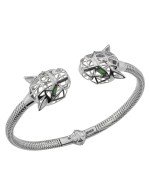 Браслет из белого золота c изумрудом