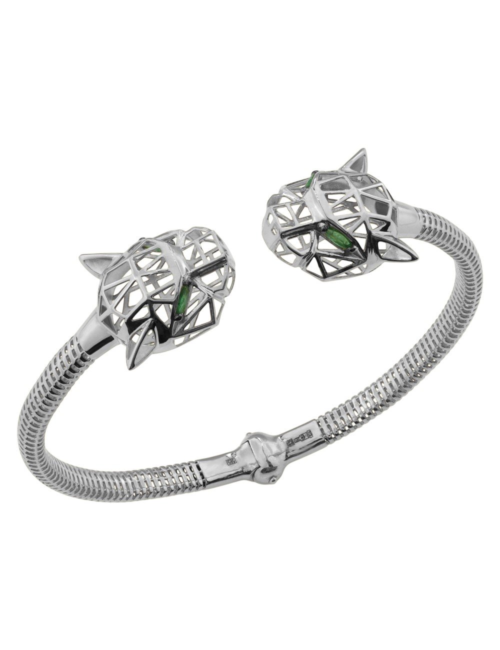 Браслет из белого золота c изумрудом