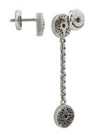 Серьги из белого золота c бриллиантами, лазуритом и перламутром