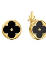 Серьги из лимонного золота c ониксом